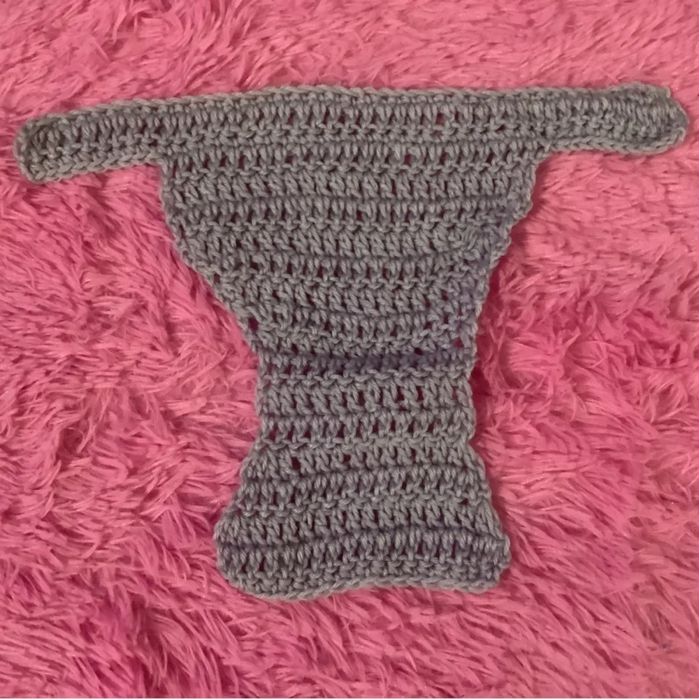 HANDCRAFTED, HAND CROCHETED DIAPER COVER, LAVENDER WITH WOODEN BUTTONS, NB-3M